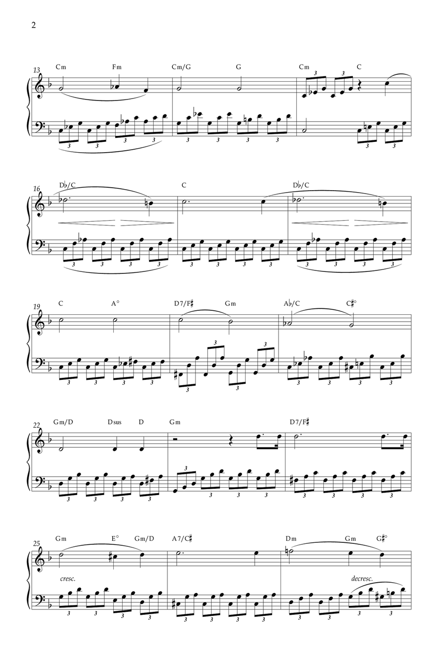 Moonlight Sonata (Beethoven) D minor - Piano and chords Piano Solo scores gallery preview page 2
