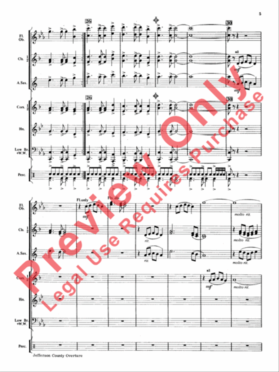 Jefferson County Overture Concert Band scores gallery preview page 6