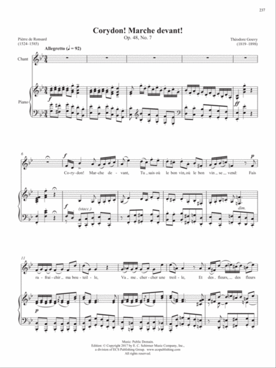 Op. 48, No. 7: Corydon! Marche devant! from Songs of Gouvy, V1 Piano Accompaniment scores gallery preview page 2