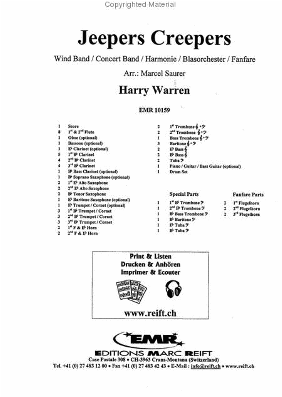 Jeepers Creepers Concert Band scores gallery preview page 2