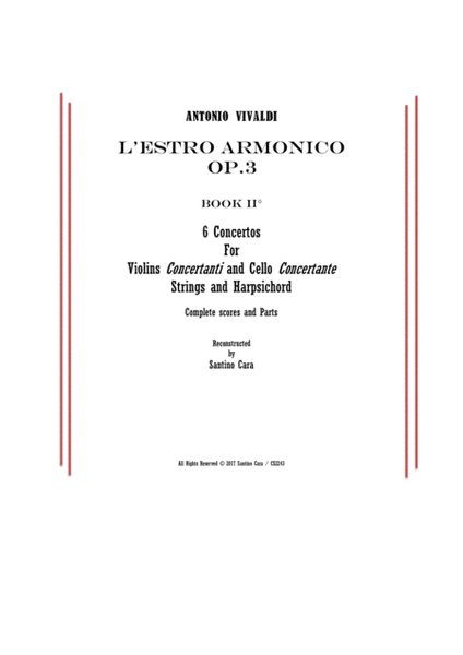 Vivaldi - L'Estro Armonico Op.3 Book 2 - 6 Concertos for Violins, Cello, Strings and Harpsichord