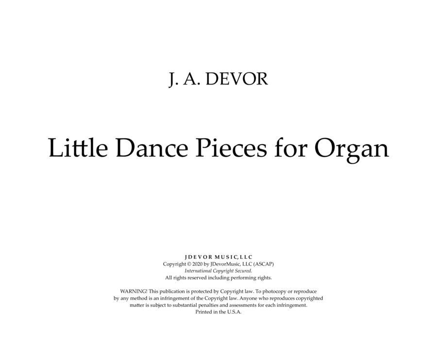 Little Dance Pieces for Organ Organ Solo scores gallery preview page 1