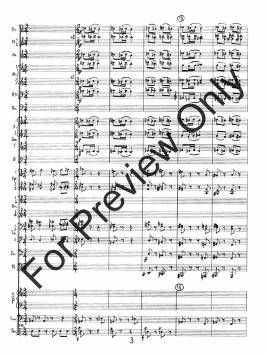 Concerto #2 For Piano and Wind Ensemble (Score) Concert Band scores gallery preview page 6
