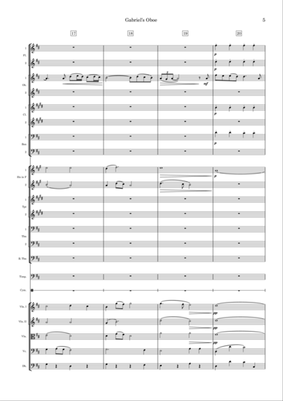 Gabriel's Oboe Full Orchestra scores gallery preview page 5