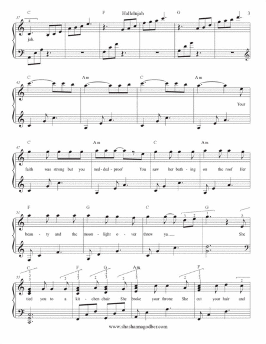 Hallelujah Celtic Harp scores gallery preview page 6