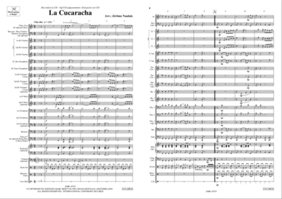 La Cucaracha Concert Band scores gallery preview page 3