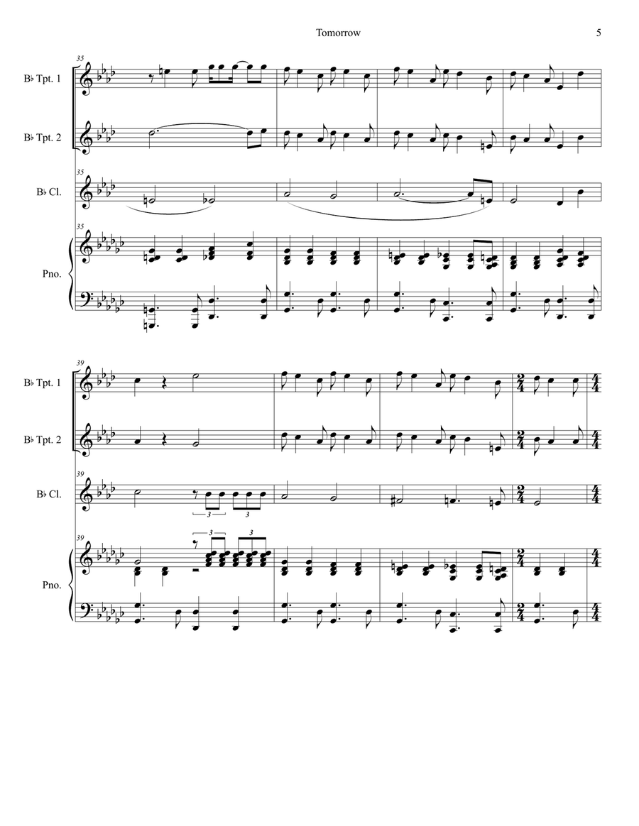 Tomorrow Trumpet Duet scores gallery preview page 5