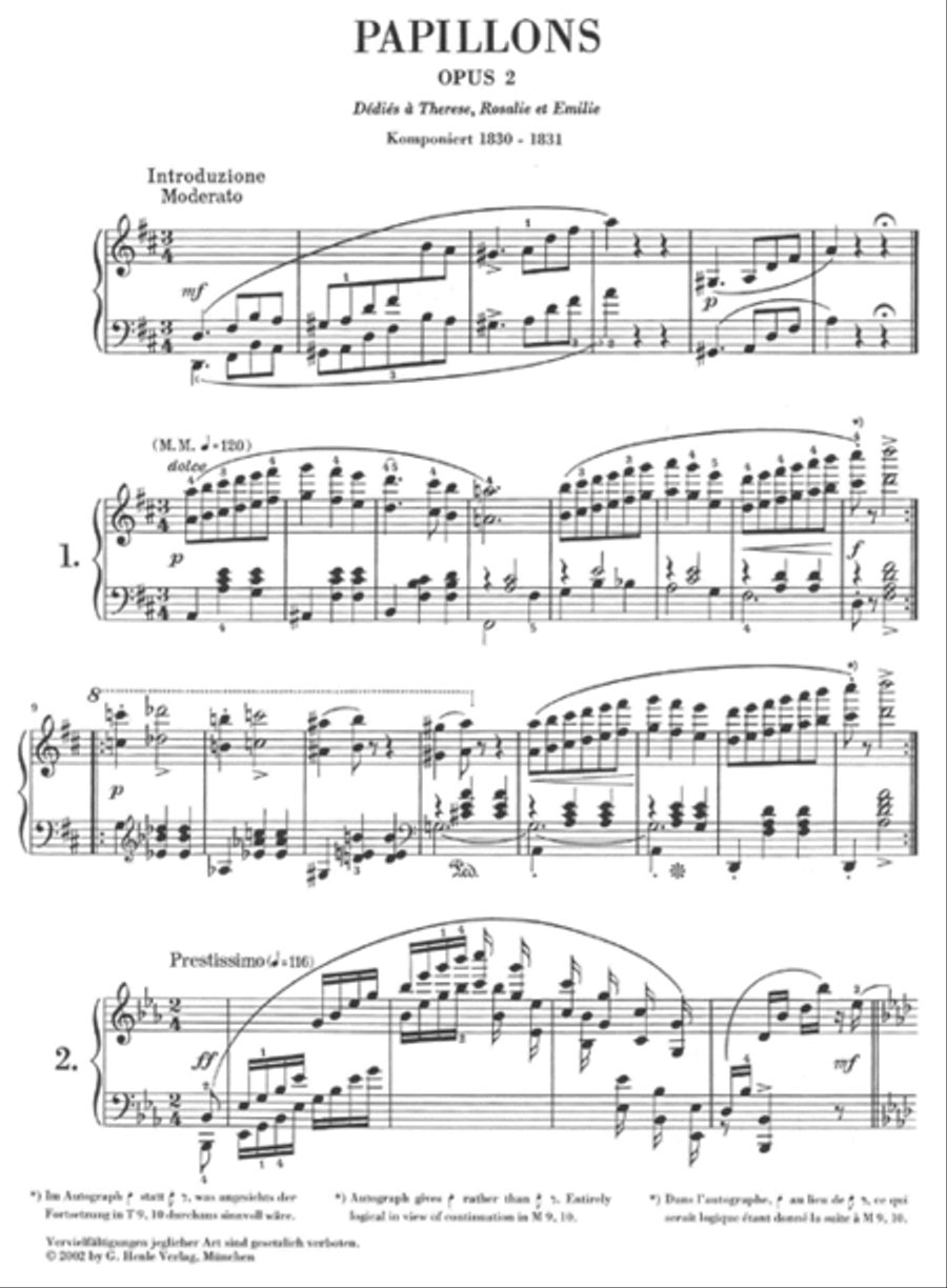 Papillons Op. 2 Piano Solo scores gallery preview page 2