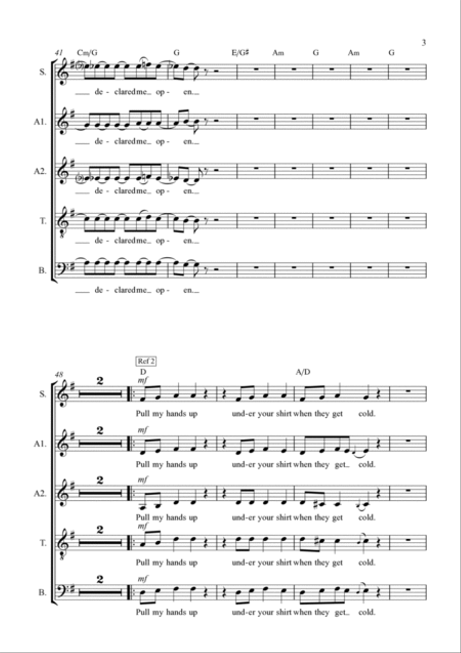 Under Your Shirt Choir scores gallery preview page 3
