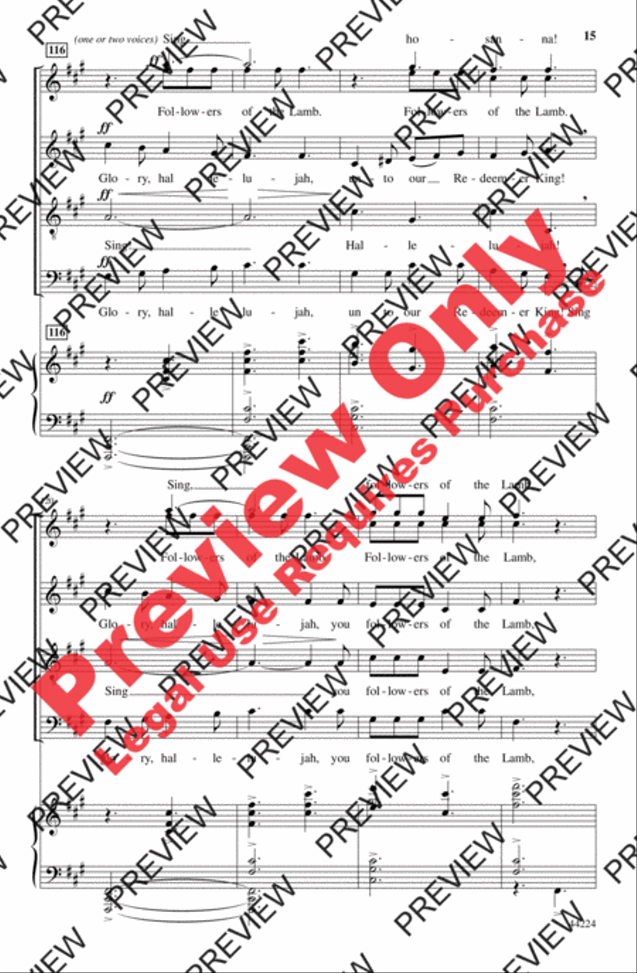 Sing a Glad Hosanna! Sing a Glad Hosanna! 4-Part scores gallery preview page 15