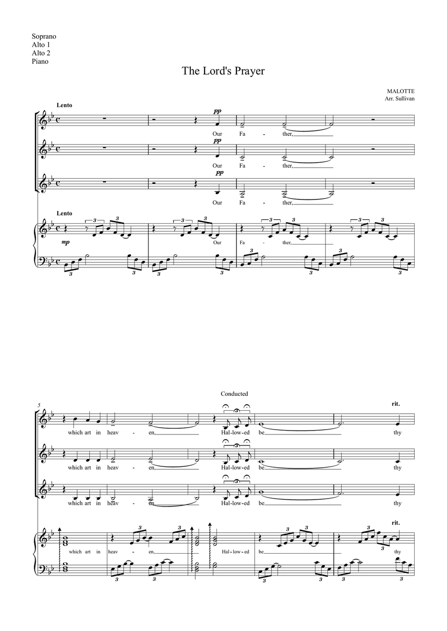 The Lord's Prayer Women's Choir scores gallery preview page 1