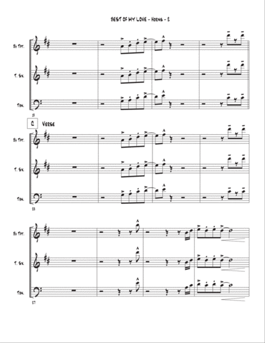 Best Of My Love Tenor Saxophone scores gallery preview page 2