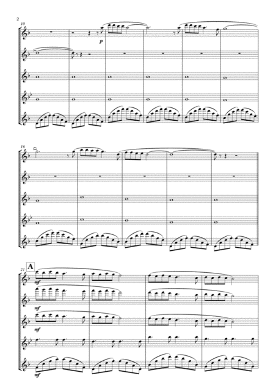 Walking In The Air Woodwind Quintet scores gallery preview page 4