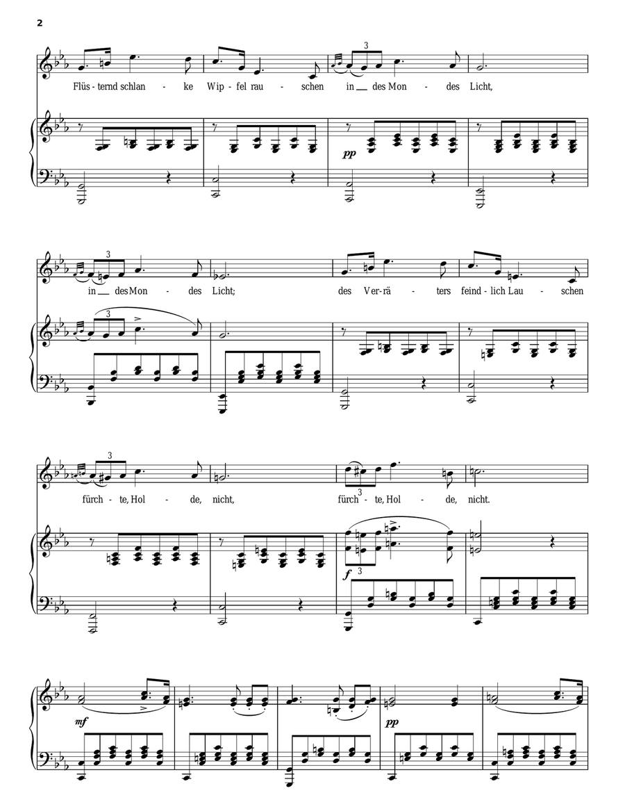 Serenade (Standchen) Serenade (Standchen) Piano, Vocal, Guitar scores gallery preview page 2