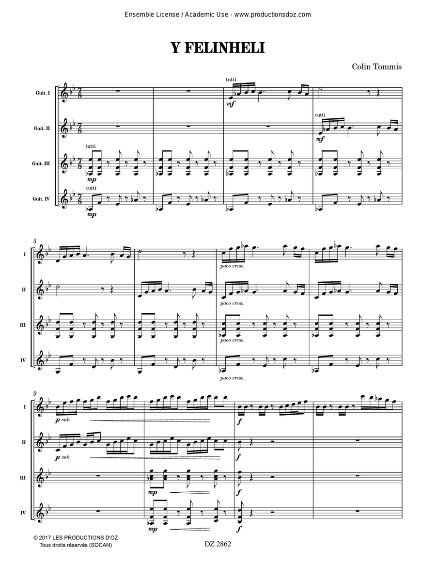 Y Felinheli Guitar Ensemble - Digital Sheet Music page 3
