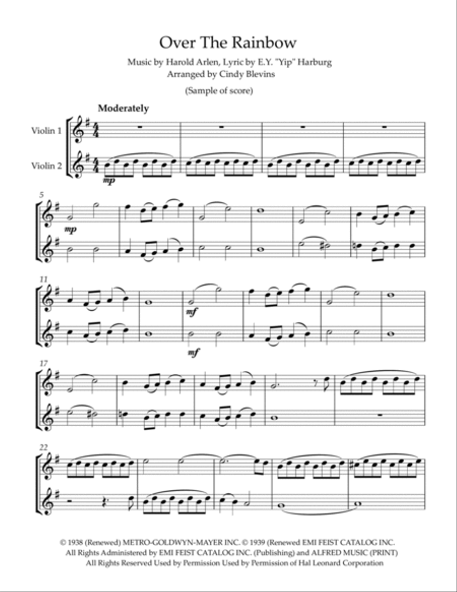 Over The Rainbow (from The Wizard Of Oz) String Duet scores gallery preview page 2