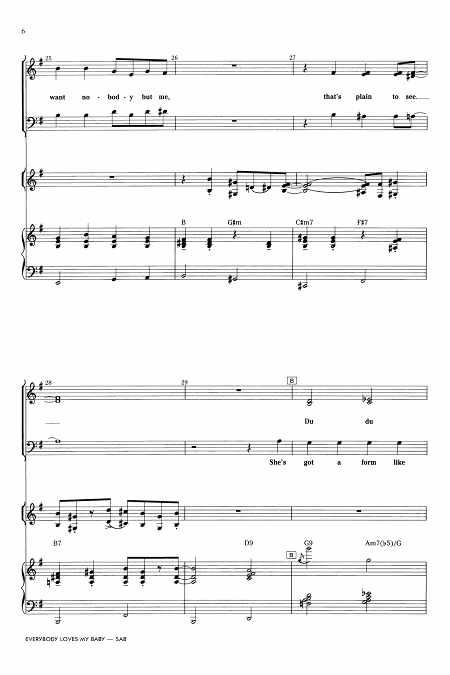 Everybody Loves My Baby (But My Baby Don't Love Nobody But Me) 3-Part scores gallery preview page 5