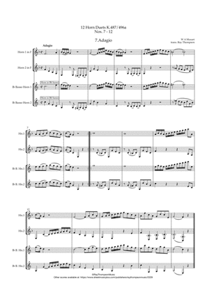 Mozart:12 Horn Duets K.487/496a (Nos.7 to 12) - horn duet