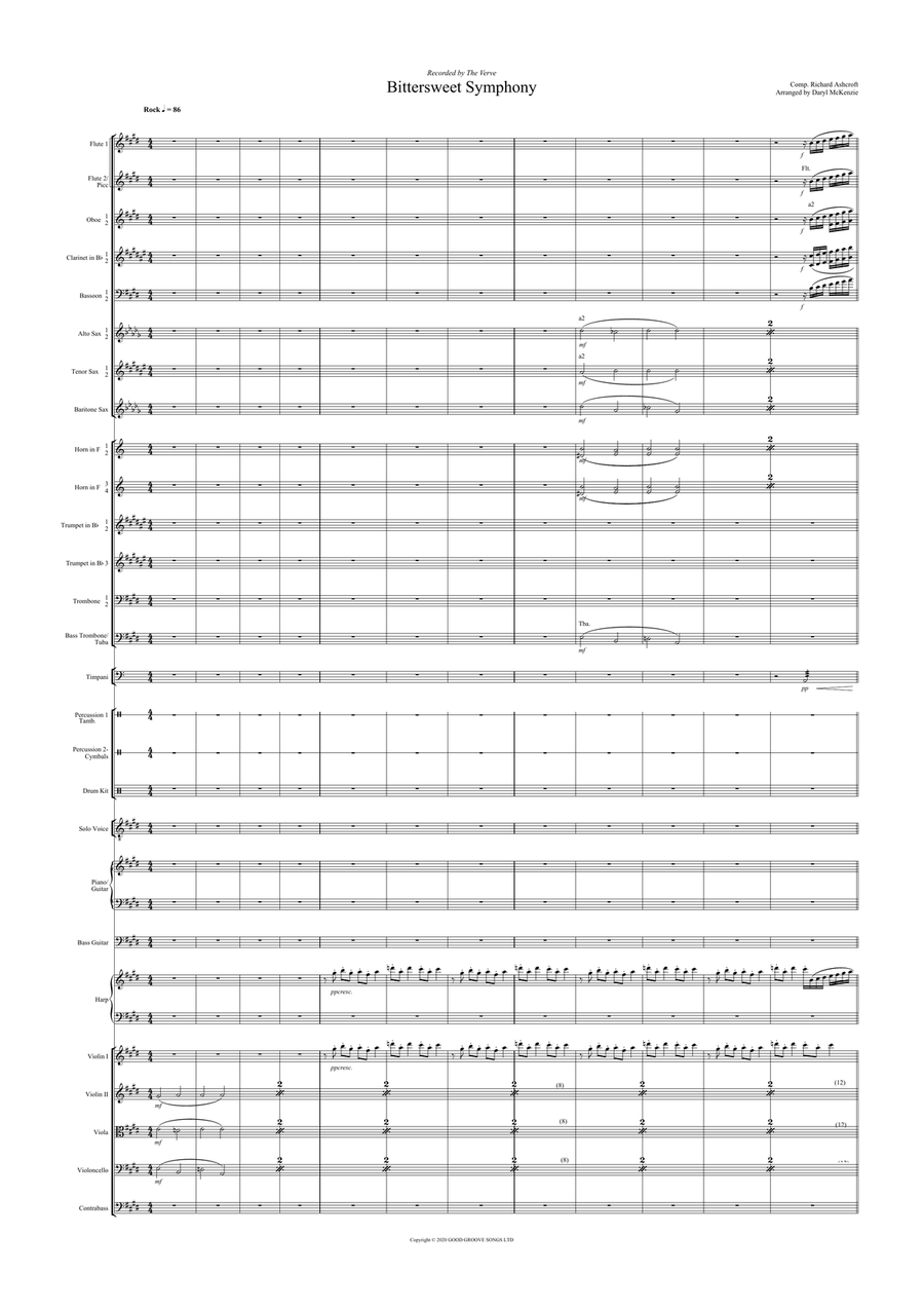Bittersweet Symphony Full Orchestra scores gallery preview page 1