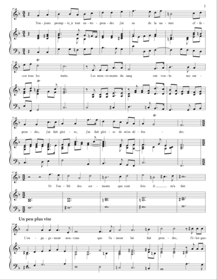 CHARPENTIER: Quel prix de mon amour (transposed to D minor and C-sharp minor) Voice scores gallery preview page 4