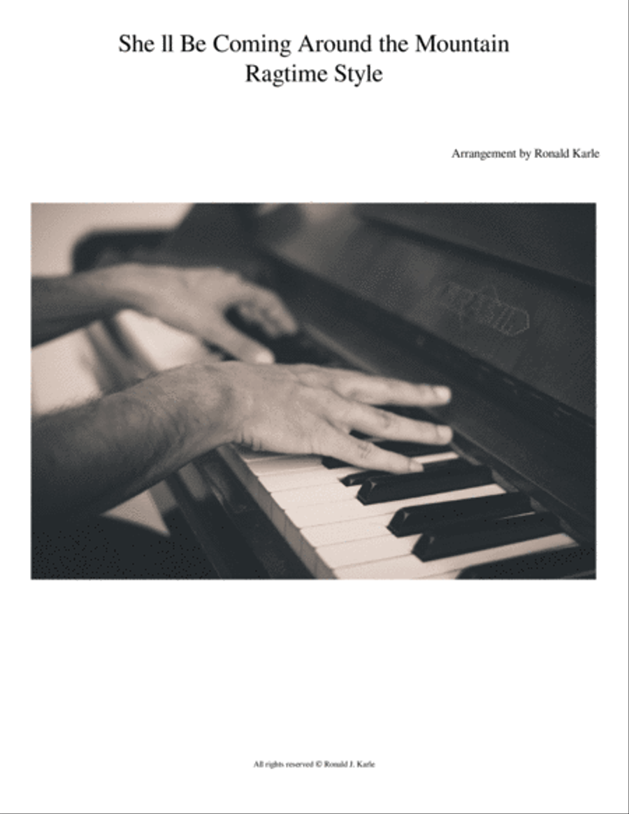 She ll Be Coming Around The Mountain ( Ragtime Style) Piano Solo scores gallery preview page 1