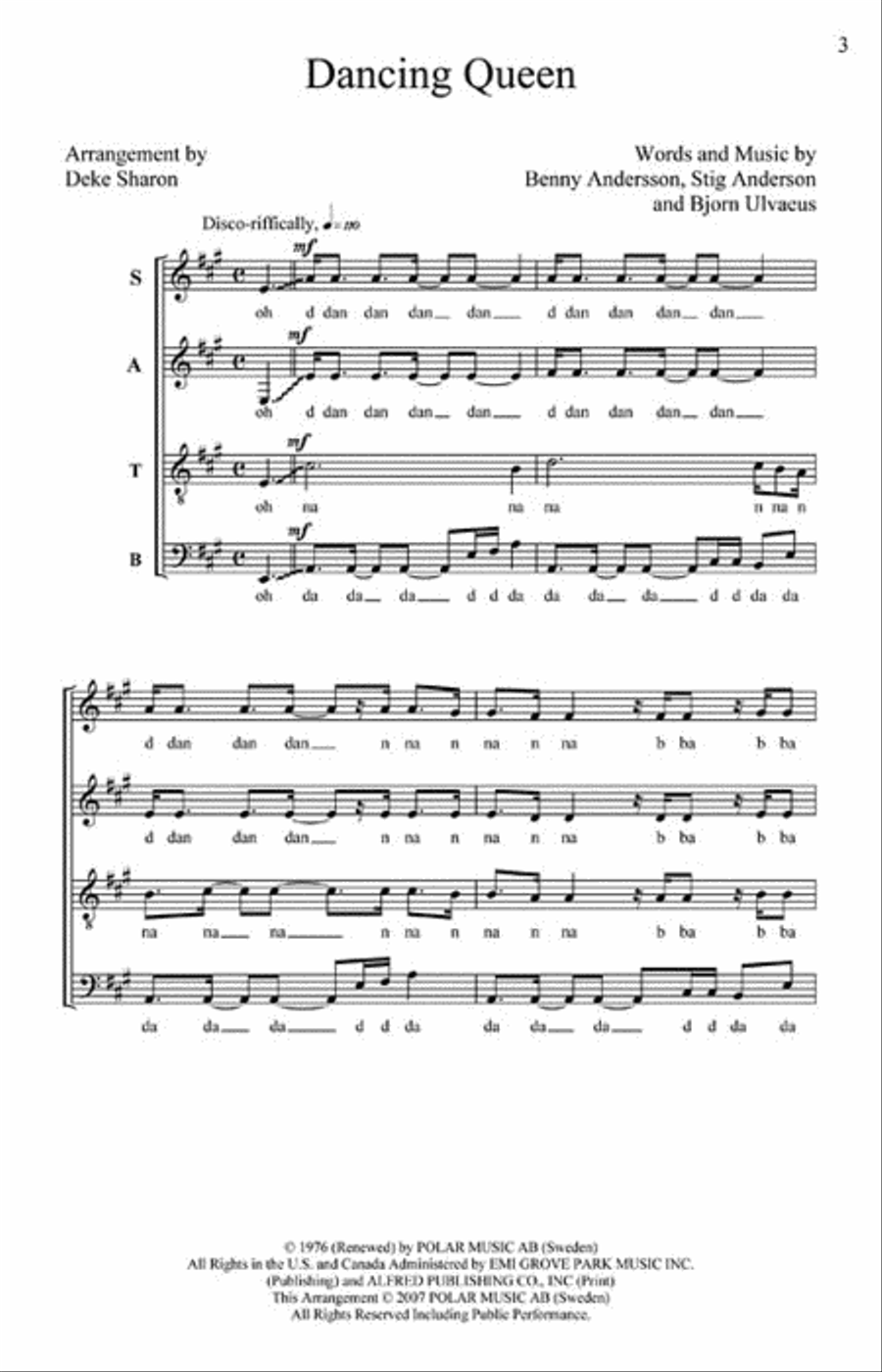 Dancing Queen 4-Part scores gallery preview page 2