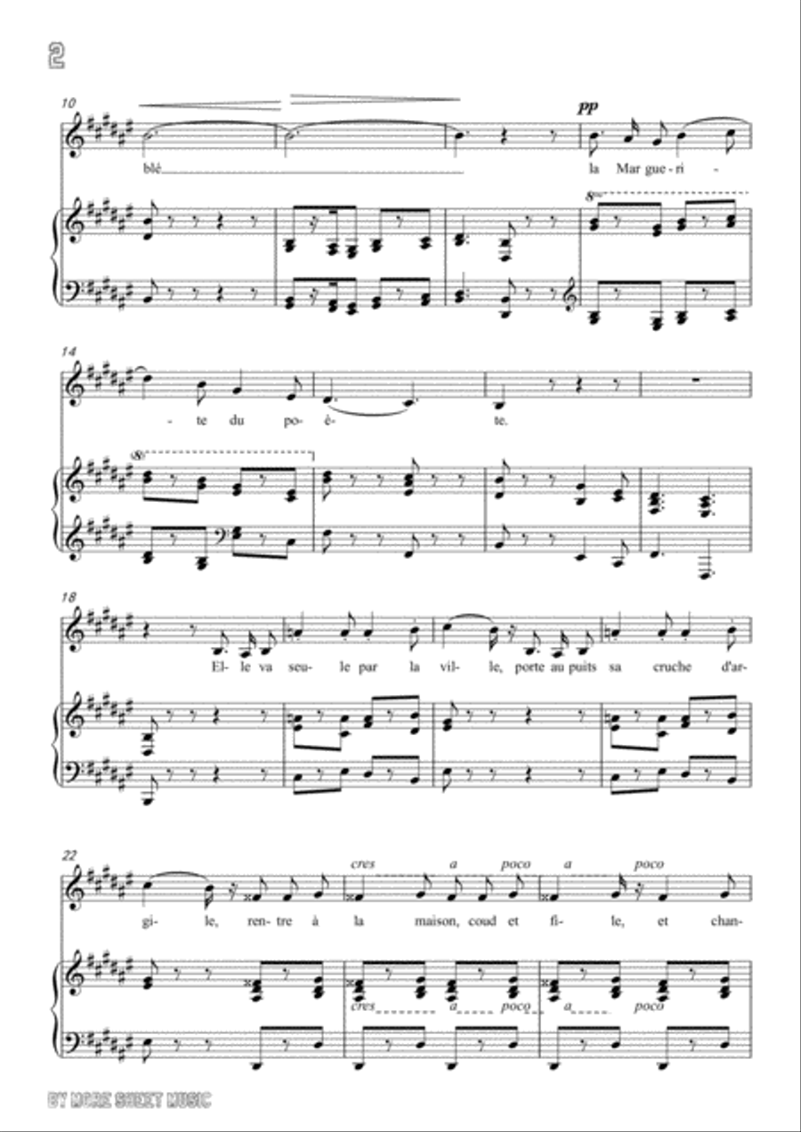 Meyerbeer-La Marguerite du poète in d sharp minor,for Voice and Piano Voice Solo scores gallery preview page 4