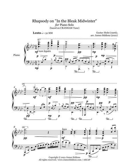 Rhapsody on "In the Bleak Midwinter" for Piano Solo image number null