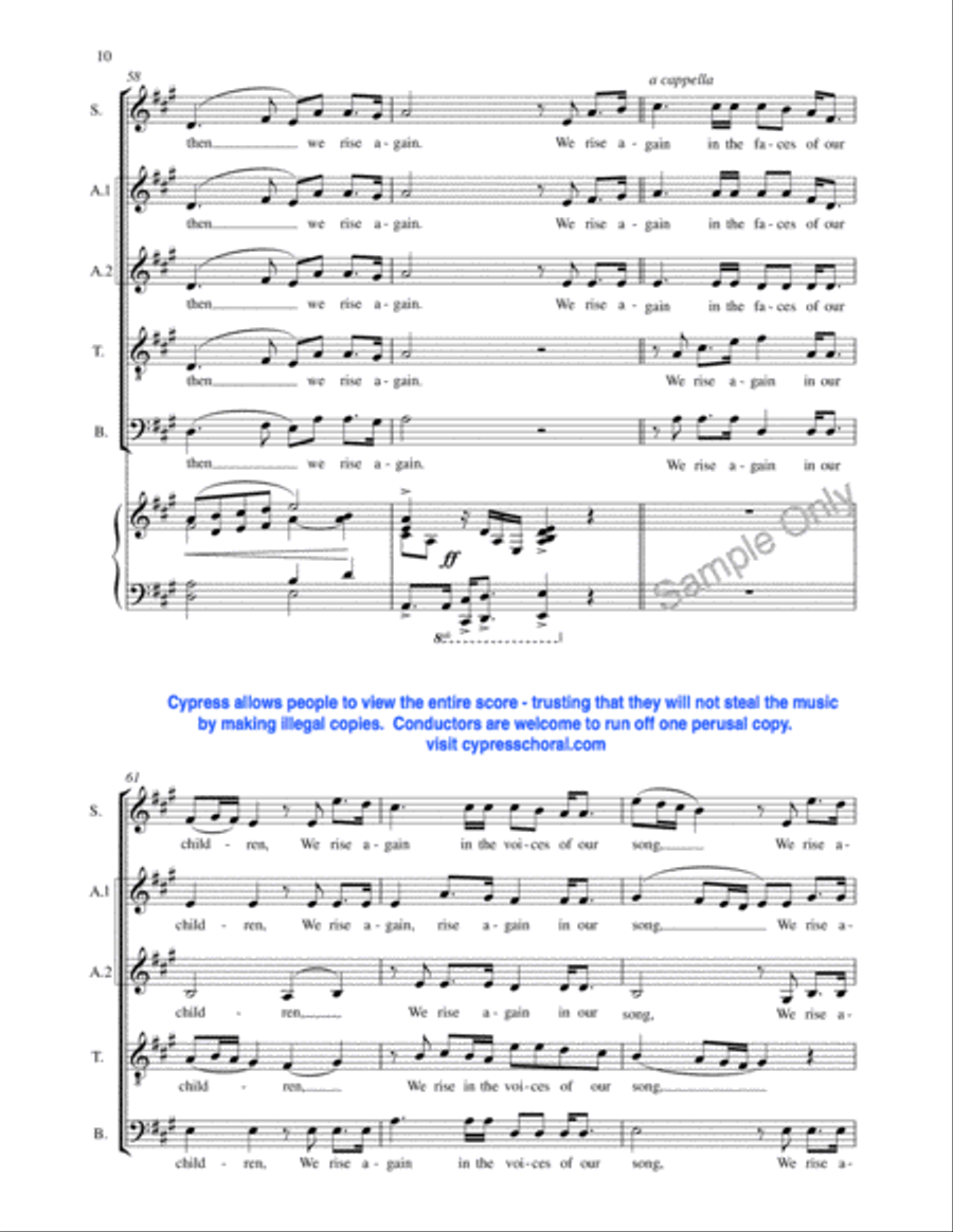 We Rise Again 4-Part scores gallery preview page 9