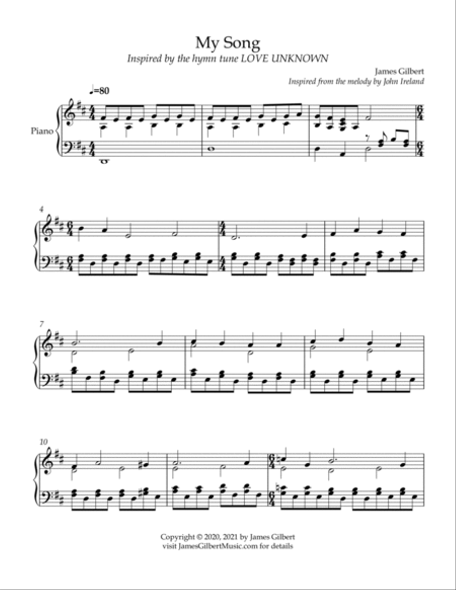 My Song Is Love Unknown Piano Solo scores gallery preview page 2