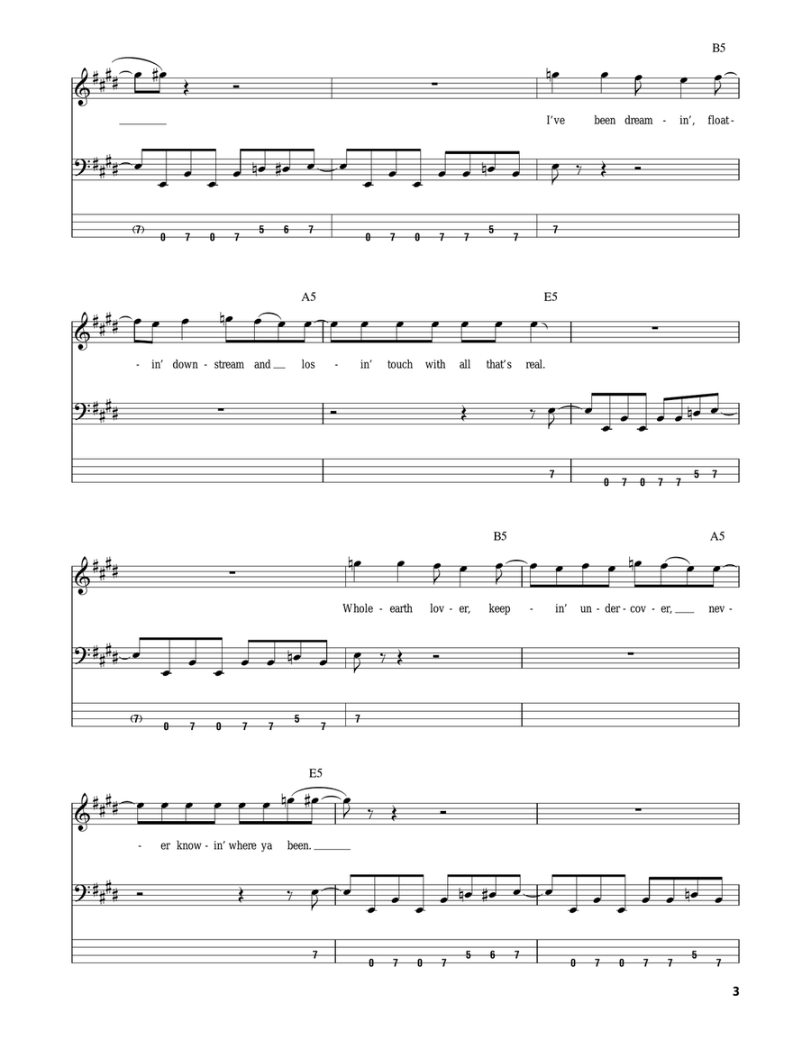 Mama Kin Bass Guitar Tablature scores gallery preview page 3