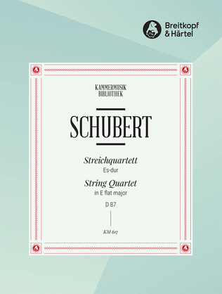Book cover for String Quartet in Eb major D 87 [Op. posth. 125/1]