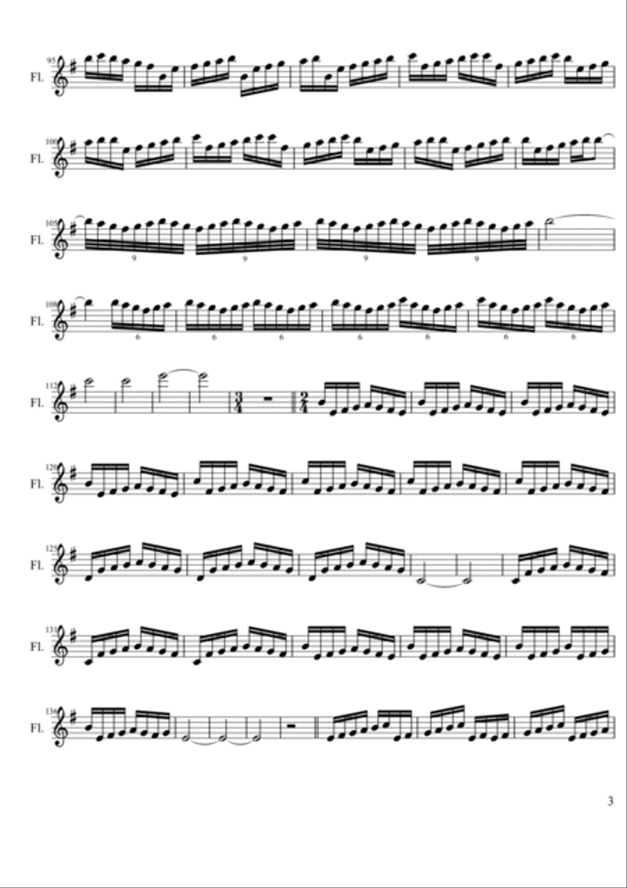 The Fantastic Monsieur (partita for flute) Flute Solo scores gallery preview page 3