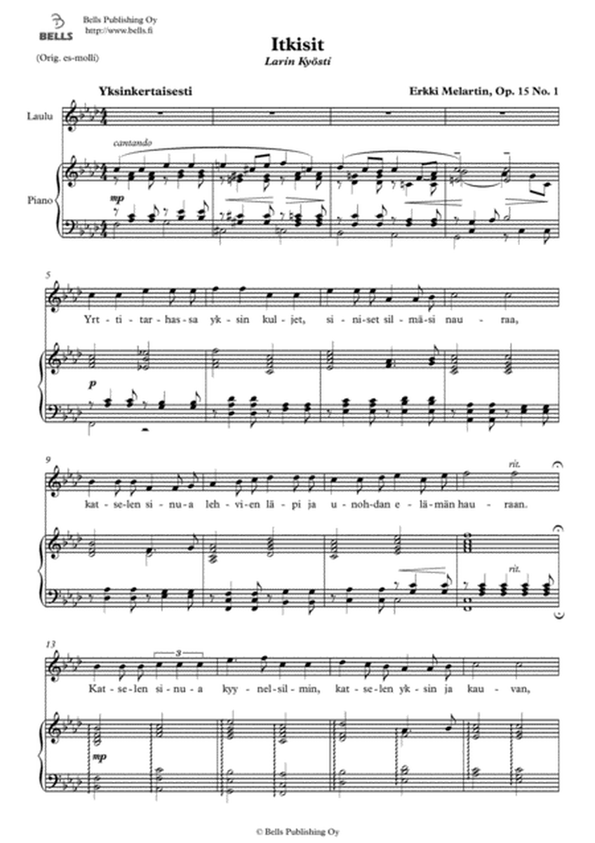 Itkisit, Op. 15 No. 1 (F minor)