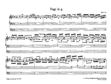 2 Fugues in G major BWV 578 und B minor BWV 579
