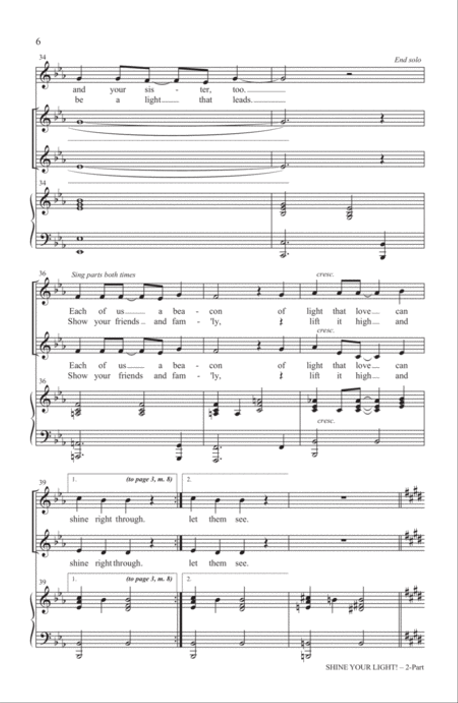 Shine Your Light! 2-Part scores gallery preview page 5
