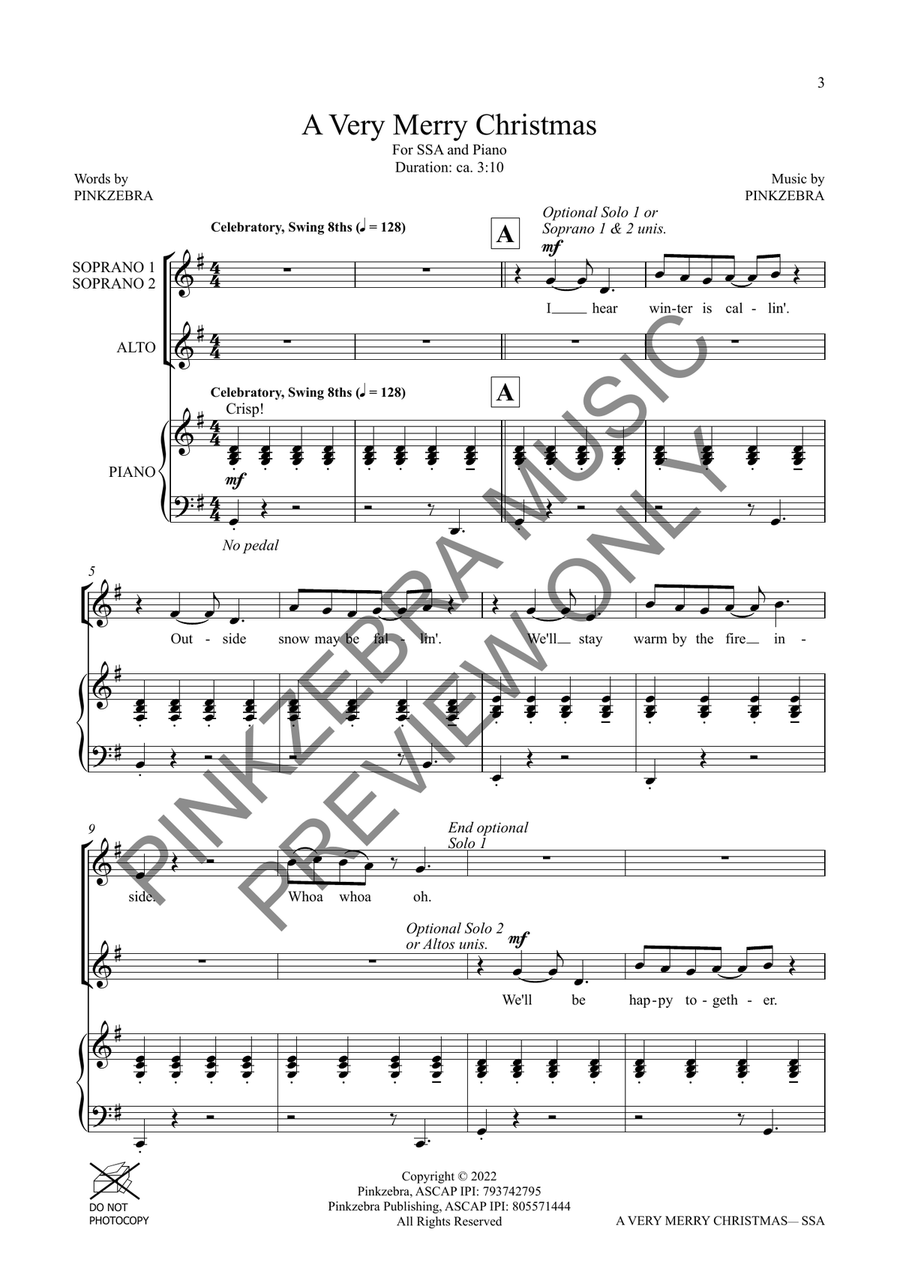 A Very Merry Christmas (SSA) SSA scores gallery preview page 4