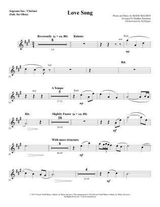 Book cover for Love Song - Soprano Sax/Clarinet(sub oboe)