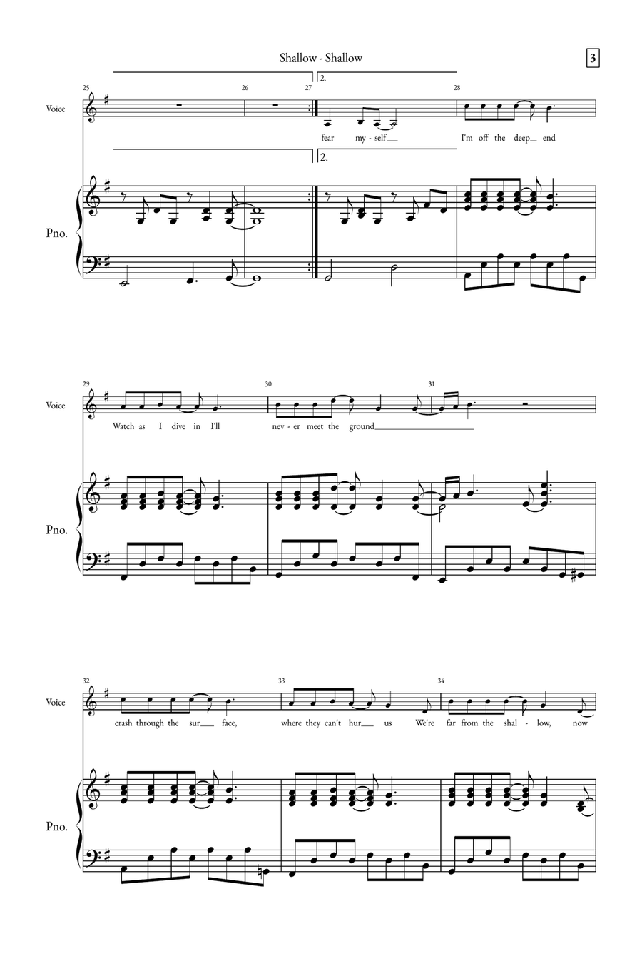 Shallow A Cappella scores gallery preview page 3