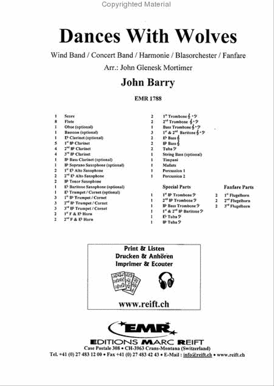 Dances With Wolves Concert Band scores gallery preview page 2