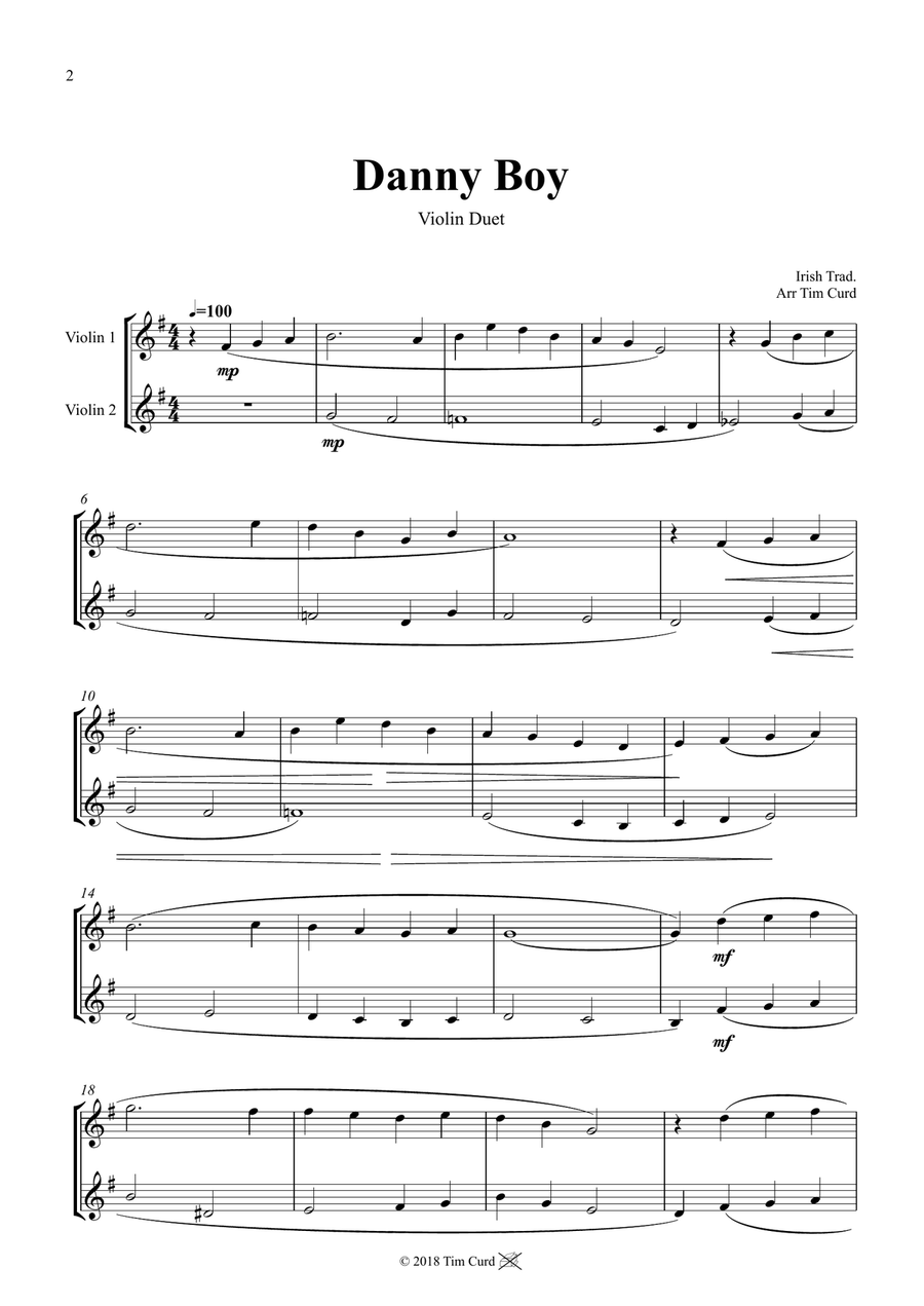 Danny Boy. Violin Duet String Duet scores gallery preview page 2