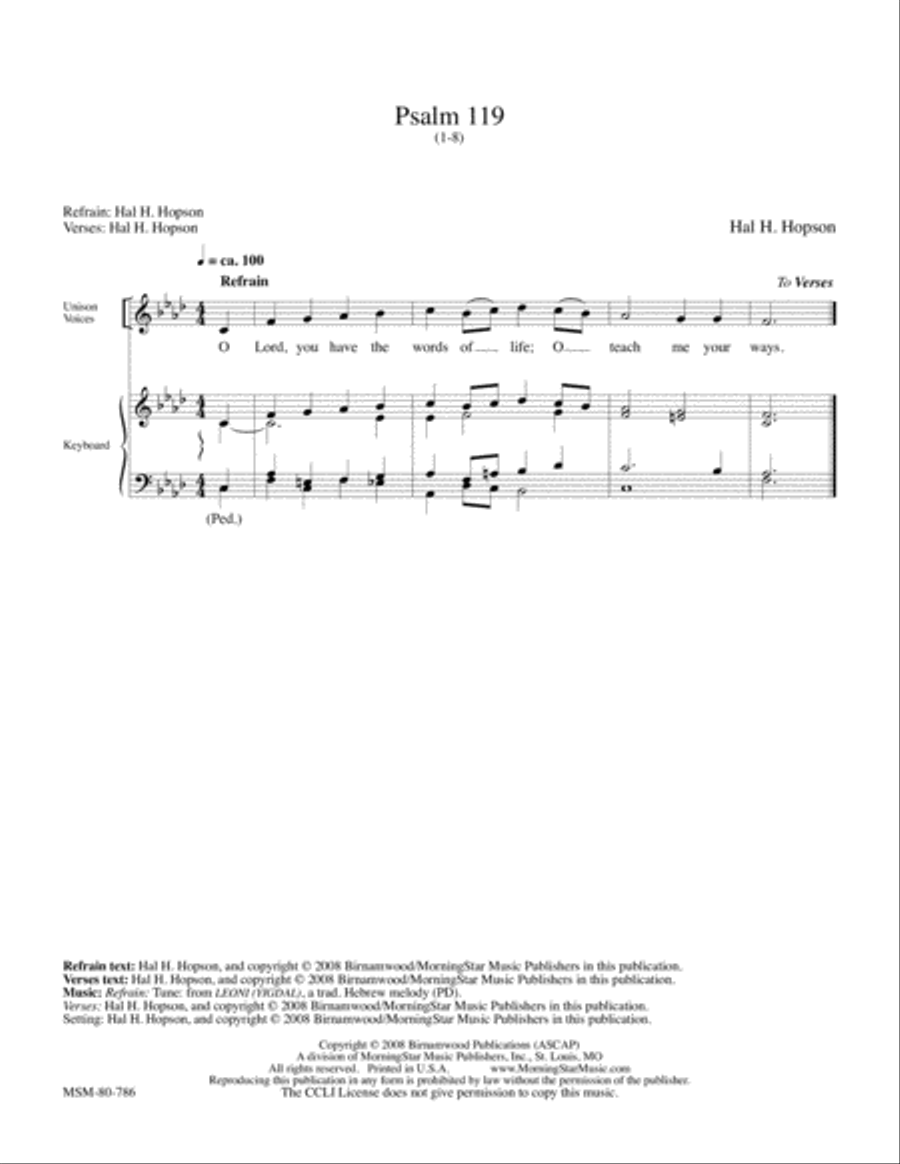 Psalm 119:1-8 4-Part scores gallery preview page 1