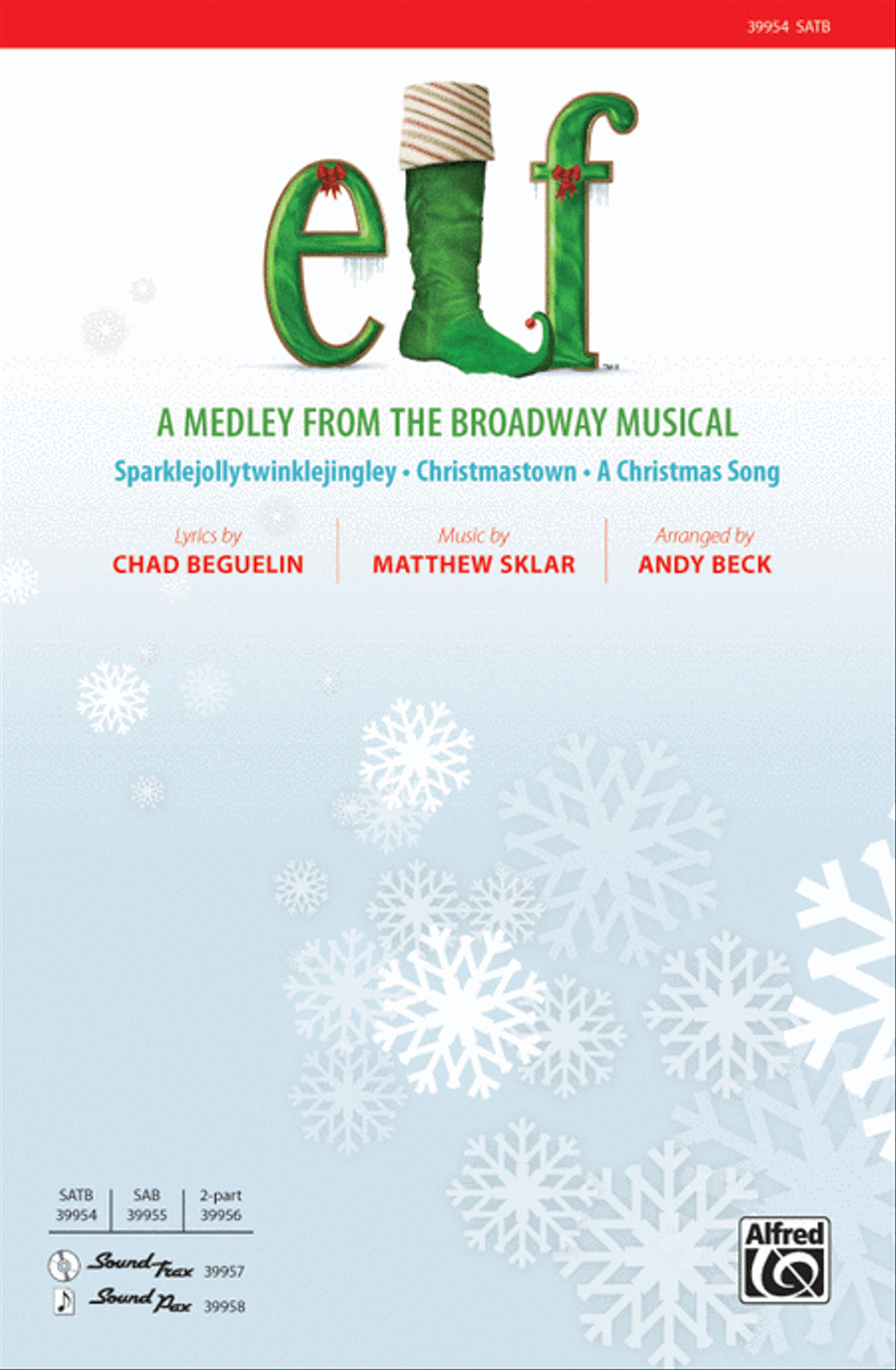 Elf: A Medley from the Broadway Musical 4-Part scores gallery preview page 1