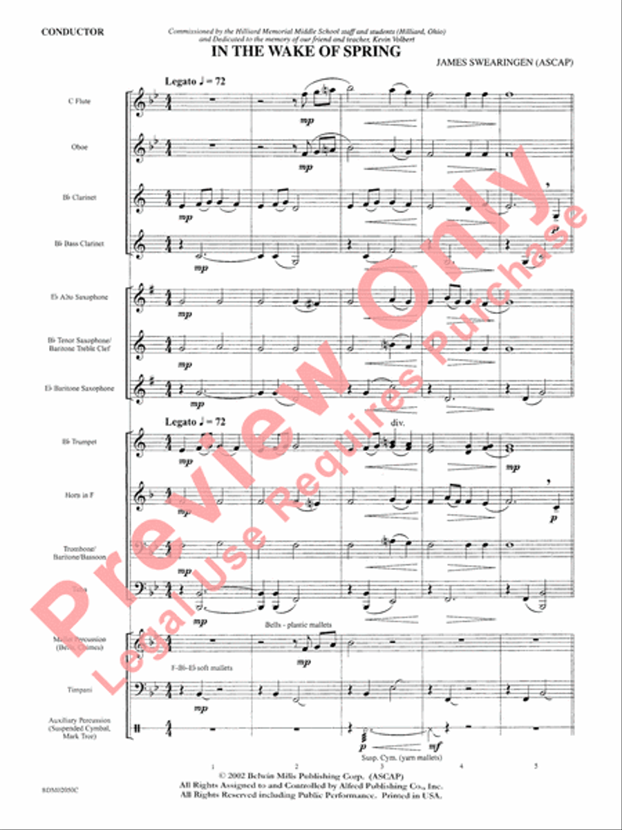In the Wake of Spring Concert Band scores gallery preview page 4