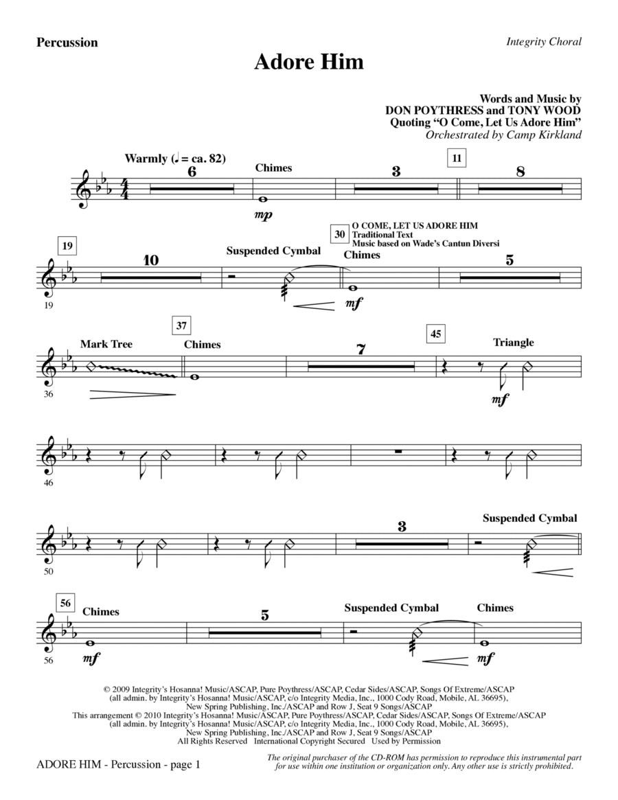 Adore Him - Percussion Choir scores gallery preview page 1