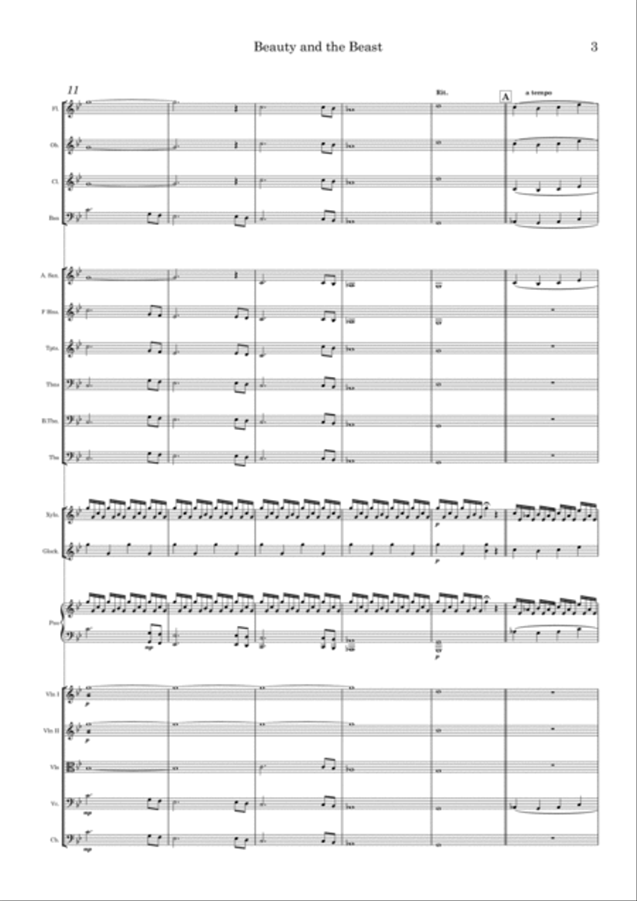 Beauty And The Beast Prologue Full Orchestra scores gallery preview page 3