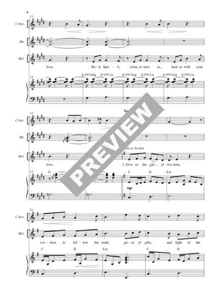 Holy Spirit - Full Score and Parts