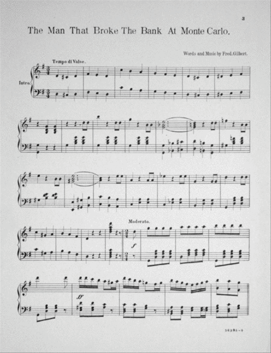 The Man That Broke the Bank at Monte Carlo Voice scores gallery preview page 2