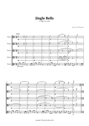 Jingle Bells in Different Styles for Viola Quintet