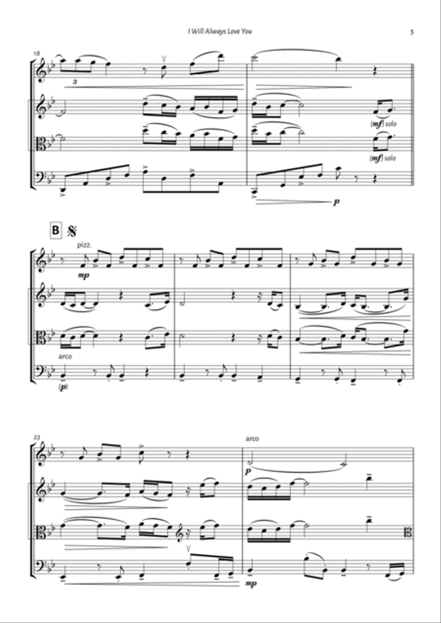 I Will Always Love You String Trio scores gallery preview page 3